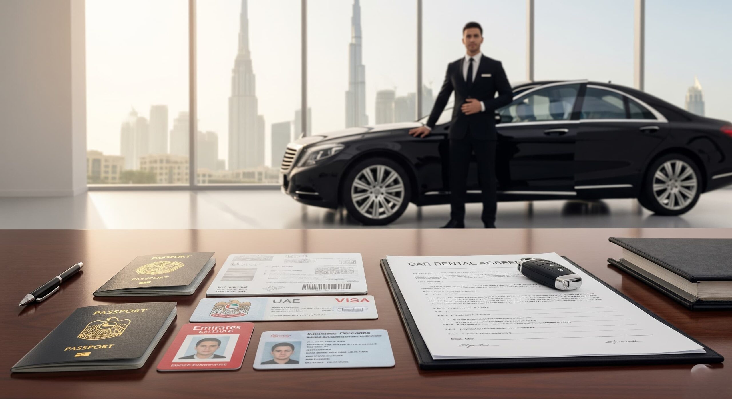 Doucments for rent a car with driver in dubai